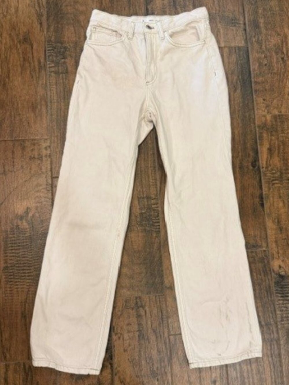 MNG Mango Off White Straight Leg Jeans Women's Size 4
